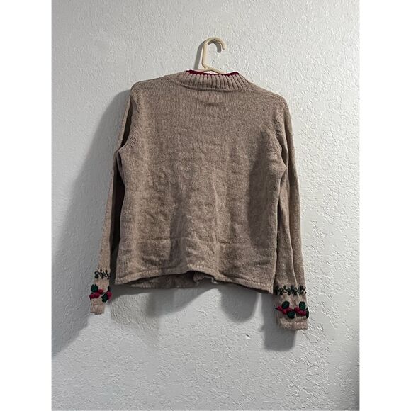 Tiara International Christmas Collection S wool blend  Holiday Zippered Sweater - Picture 4 of 7